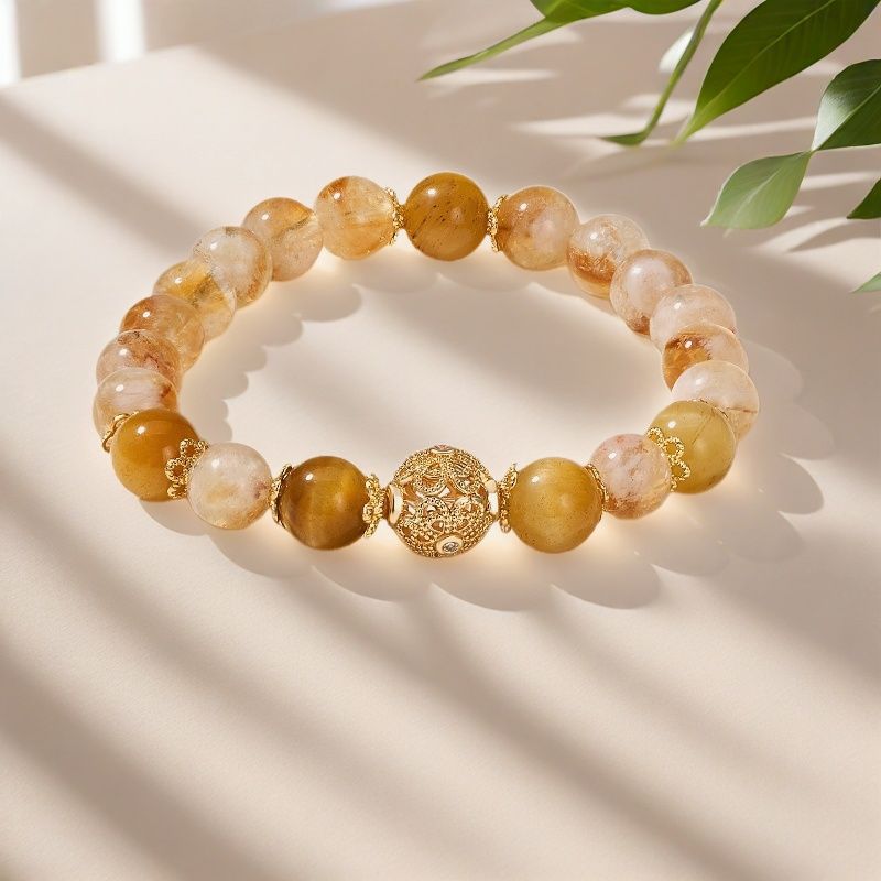 Citrine and tiger eye bracelet 10mm variant