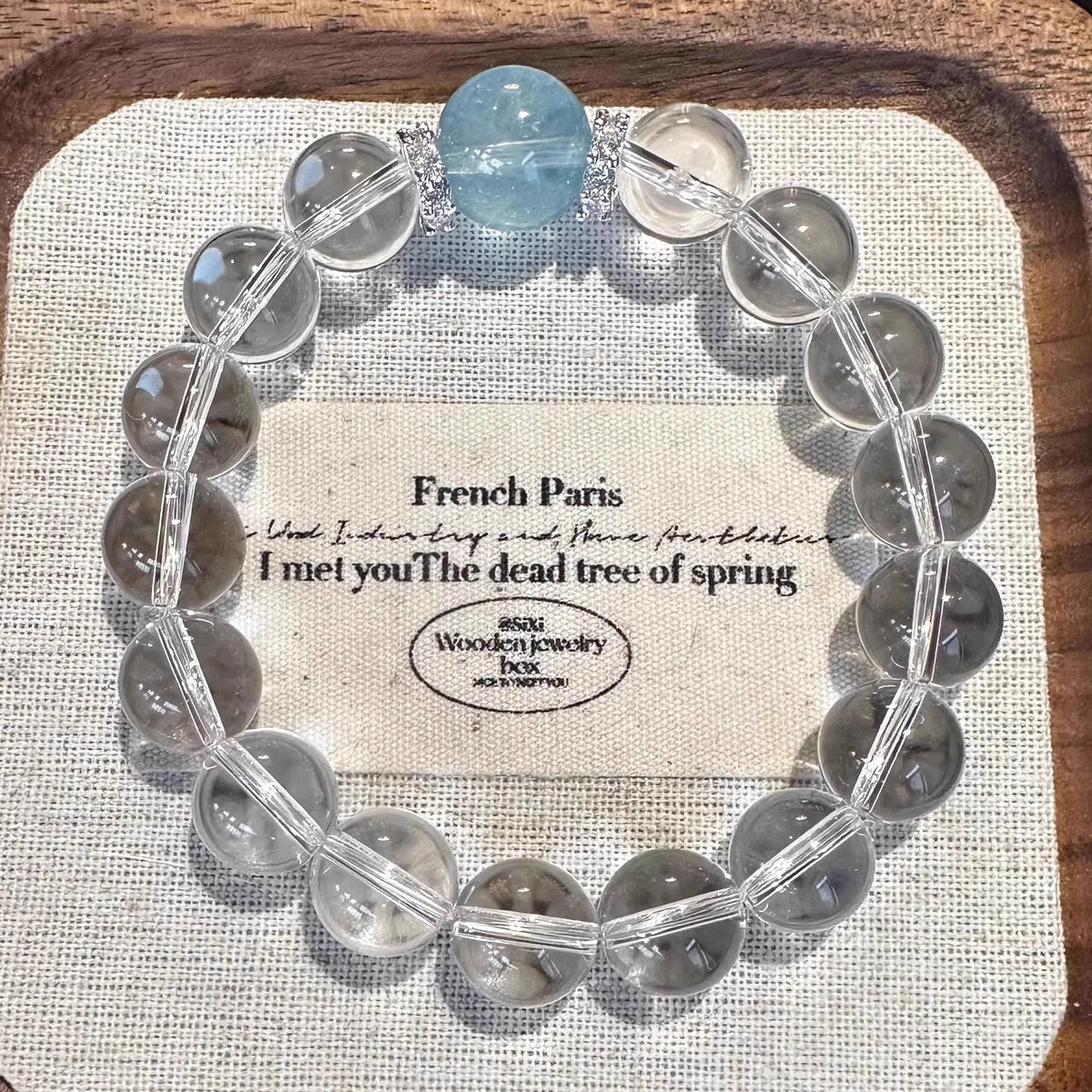 Clear quartz and aquamarine bracelet original product photograph 7