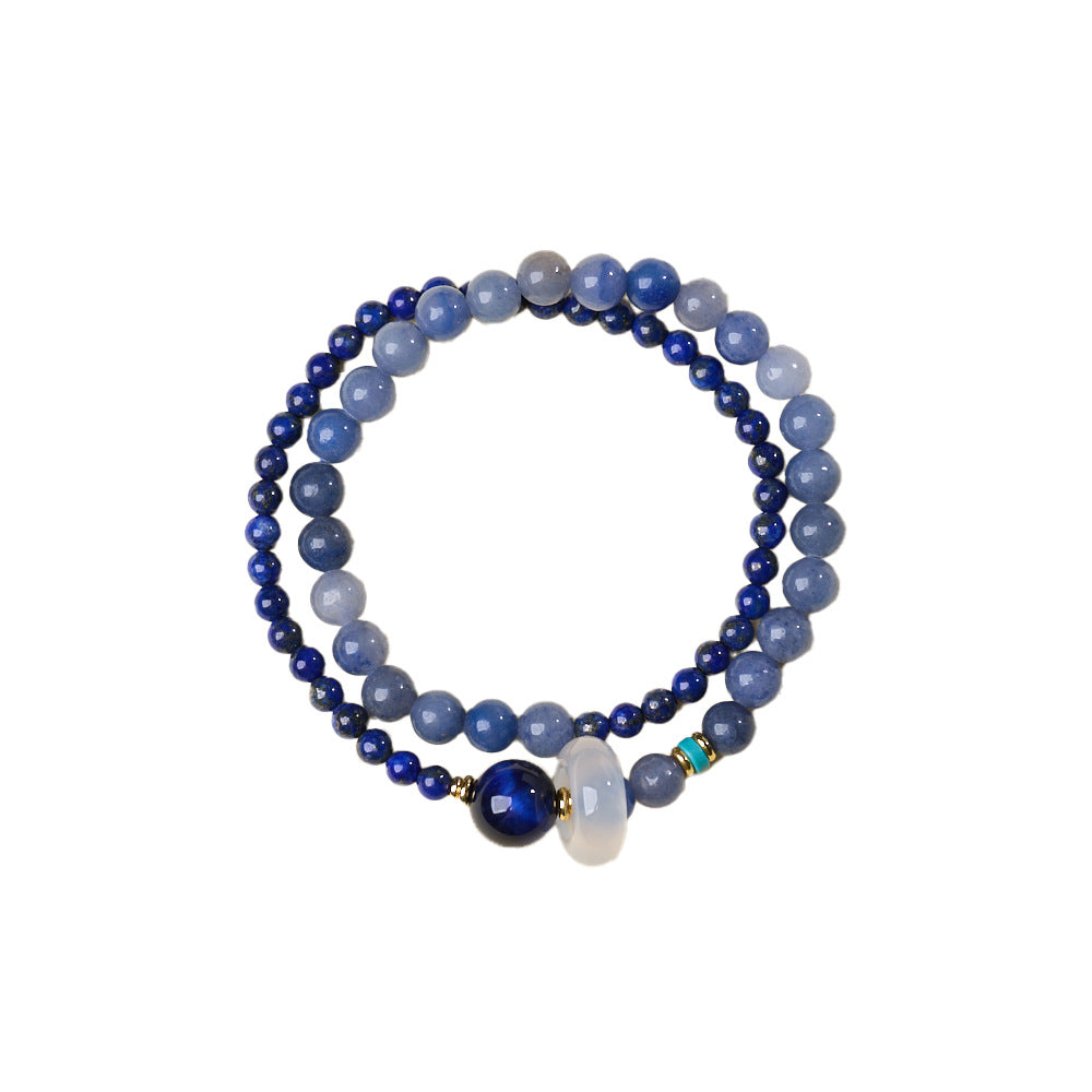 Top view of Moonlit Sea double-wrap bracelet
