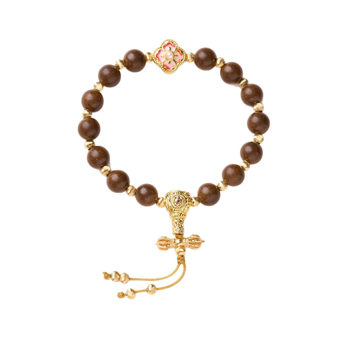 Brown incense beads and decorative accents