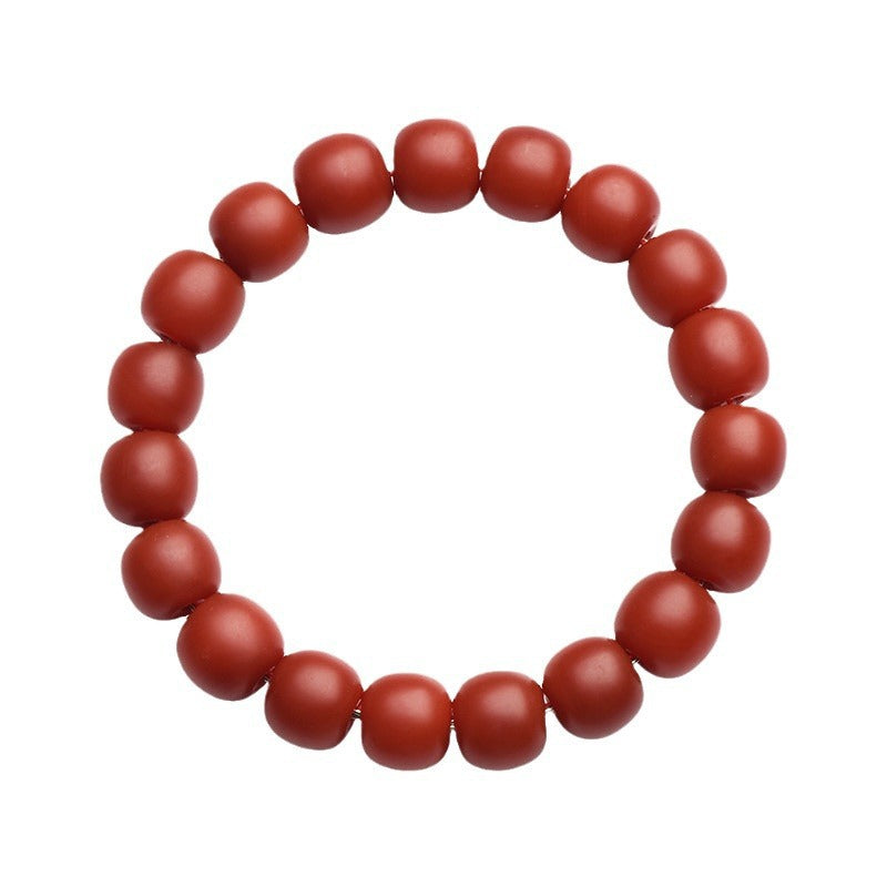 Persimmon red agate barrel bead bracelet – alternate view