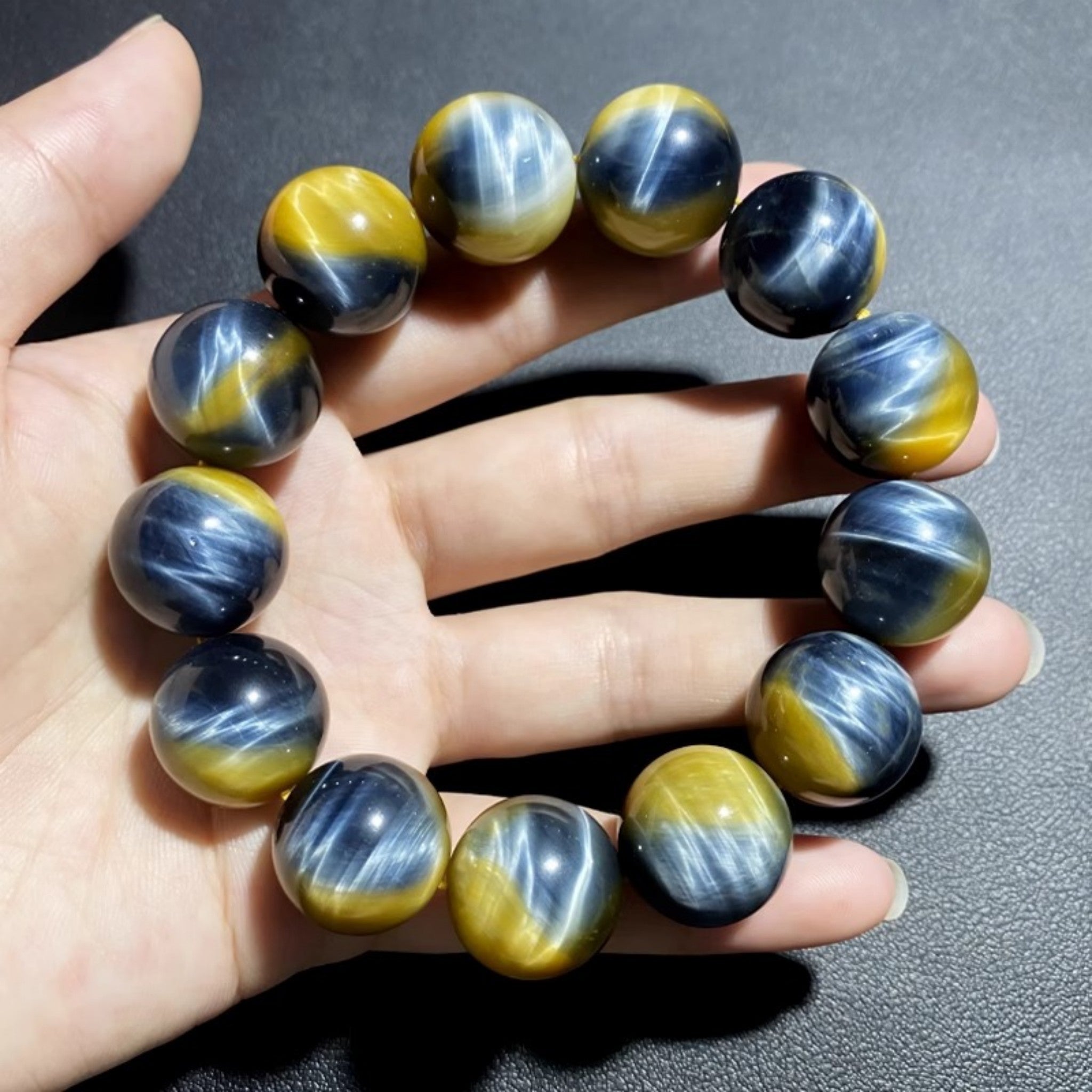 Stone of Courage: Natural Blue & Gold Tiger Eye for Balance