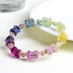 Chakra Balancing Fluorite Lotus Bracelet | Multi-Color Energy Stone, Spiritual Healing, Meditation Accessory