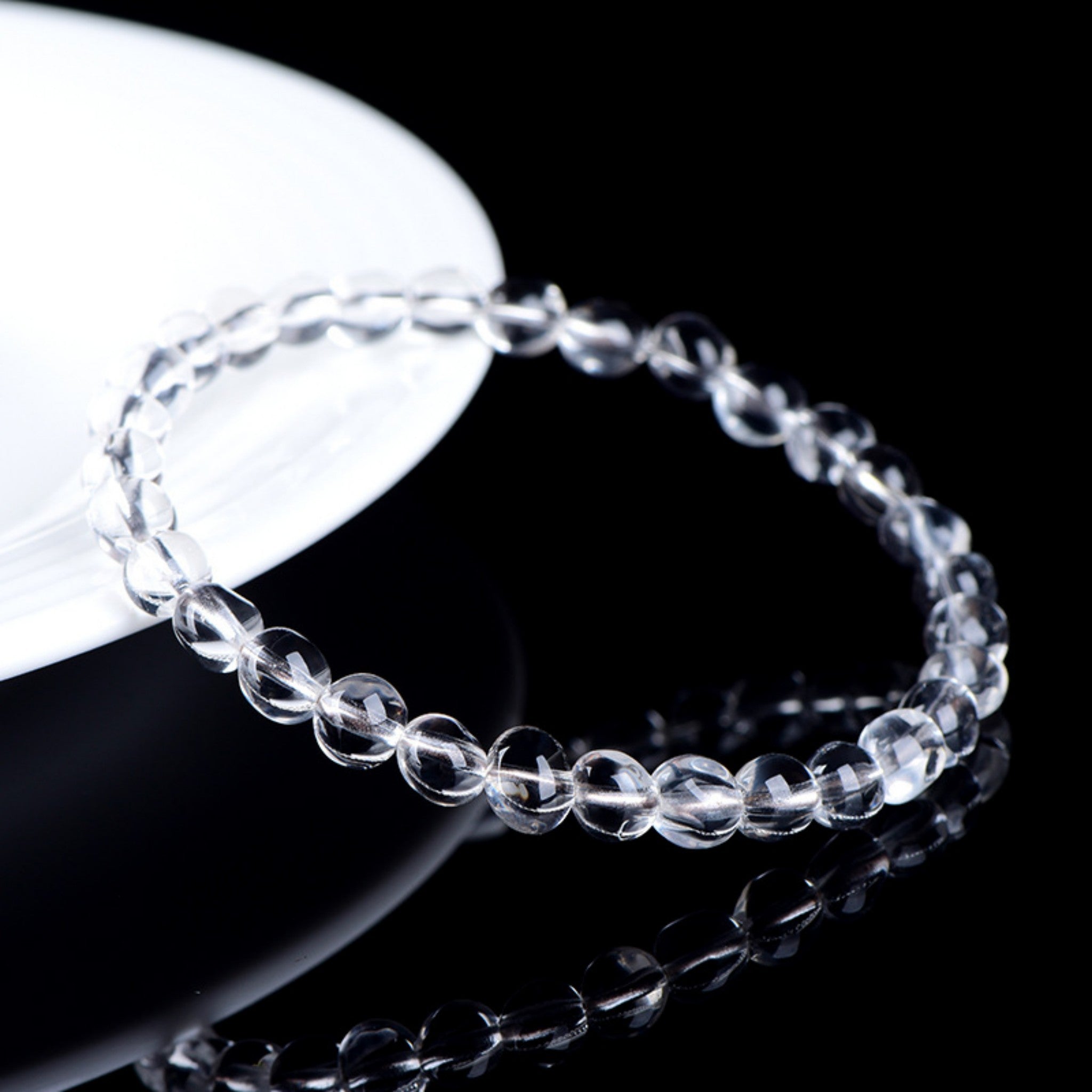 Healing Energy Clear Quartz Egg Bracelet | Chakra Balancing, Stress Relief, Natural Serenity