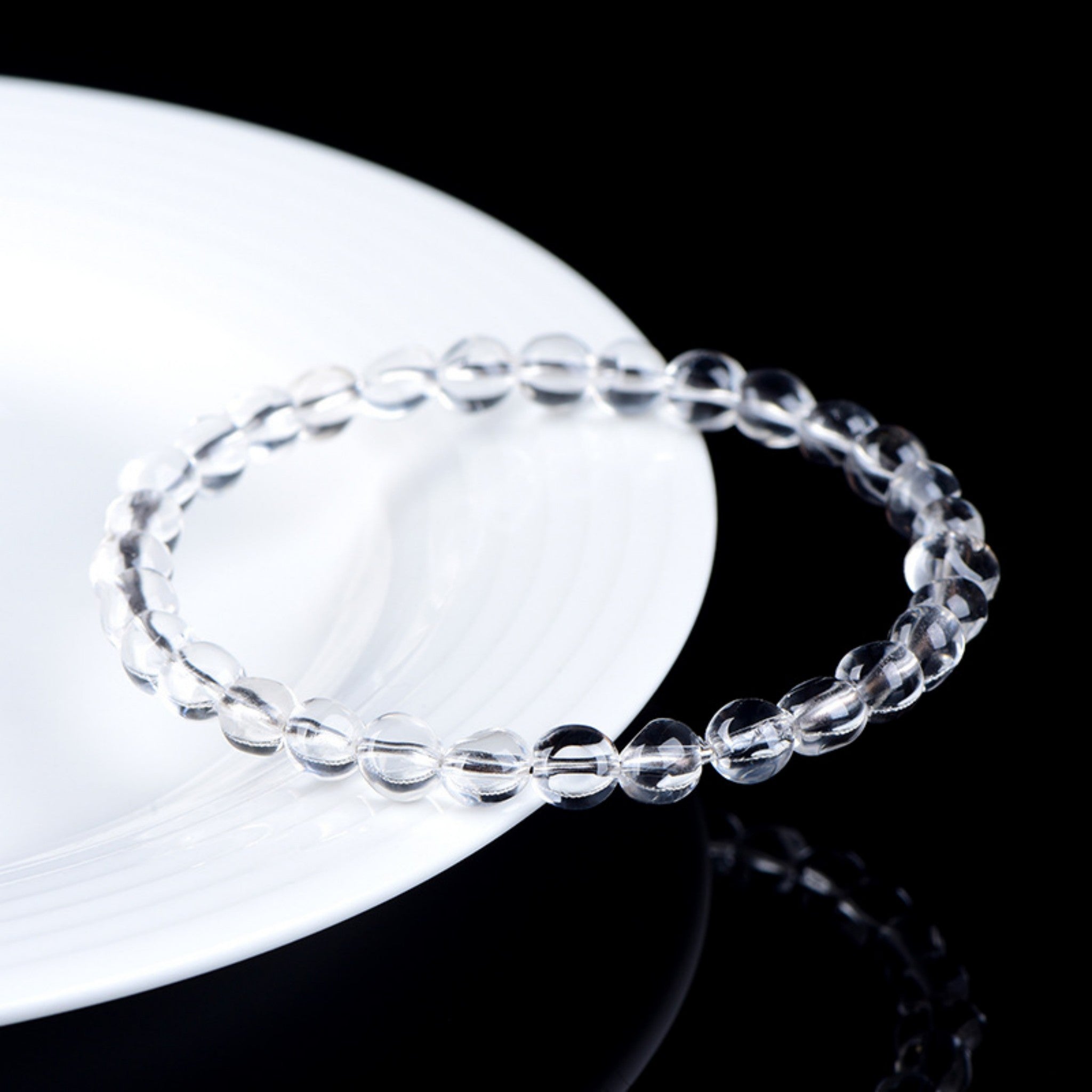 Healing Energy Clear Quartz Egg Bracelet | Chakra Balancing, Stress Relief, Natural Serenity