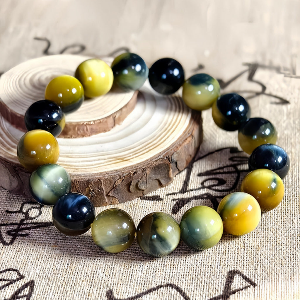 Stone of Courage: Natural Blue & Gold Tiger Eye for Balance