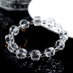 Healing Sugar Cube Clear Quartz Bracelet | Chakra Alignment, Meditation Aid, Emotional Balance Stone