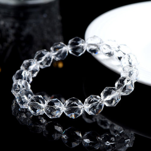 High-Vibration Diamond-Cut Quartz Bracelet | Energy Amplifier, Meditation Focus, Spiritual Clarity Stone