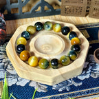 Stone of Courage: Natural Blue & Gold Tiger Eye for Balance