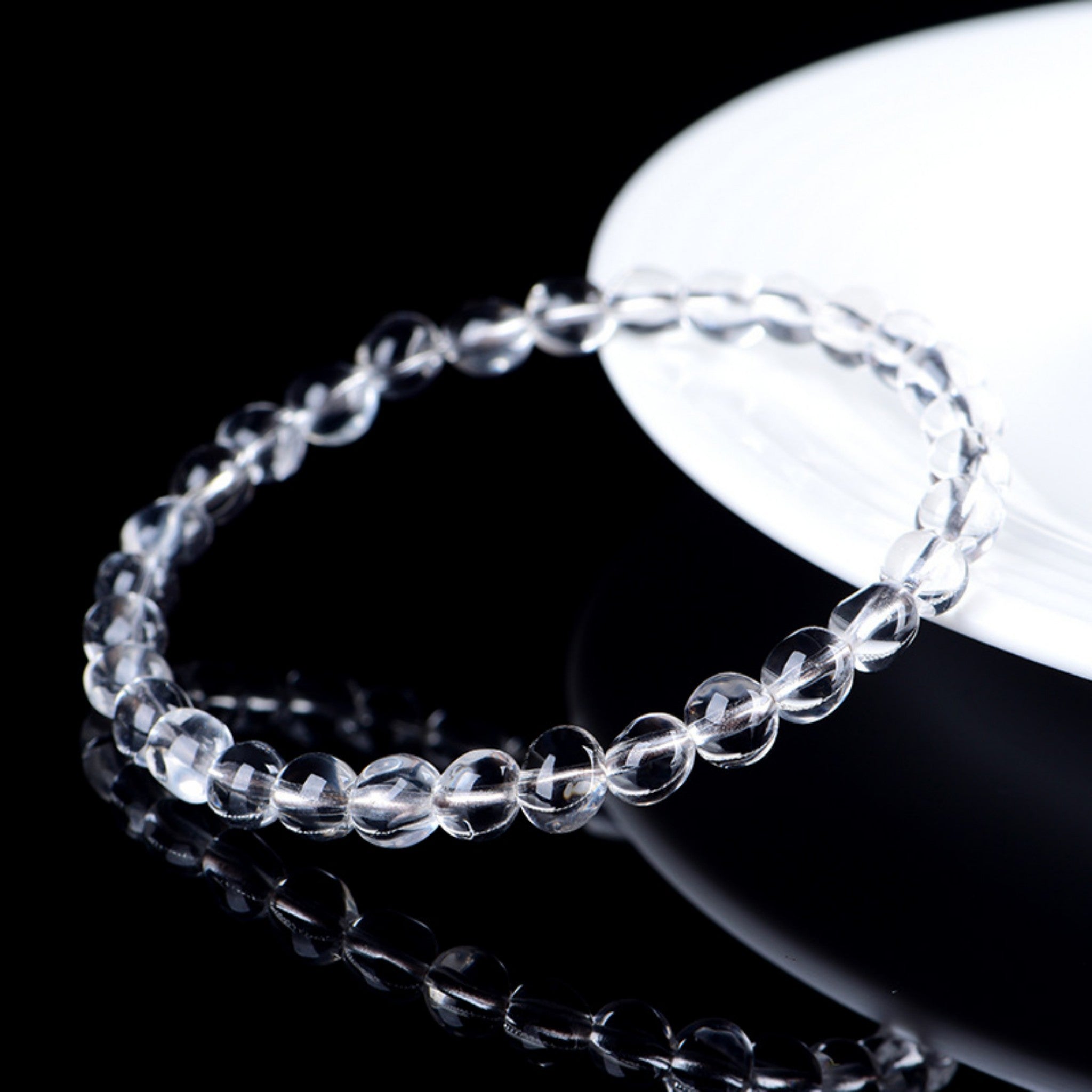 Healing Energy Clear Quartz Egg Bracelet | Chakra Balancing, Stress Relief, Natural Serenity