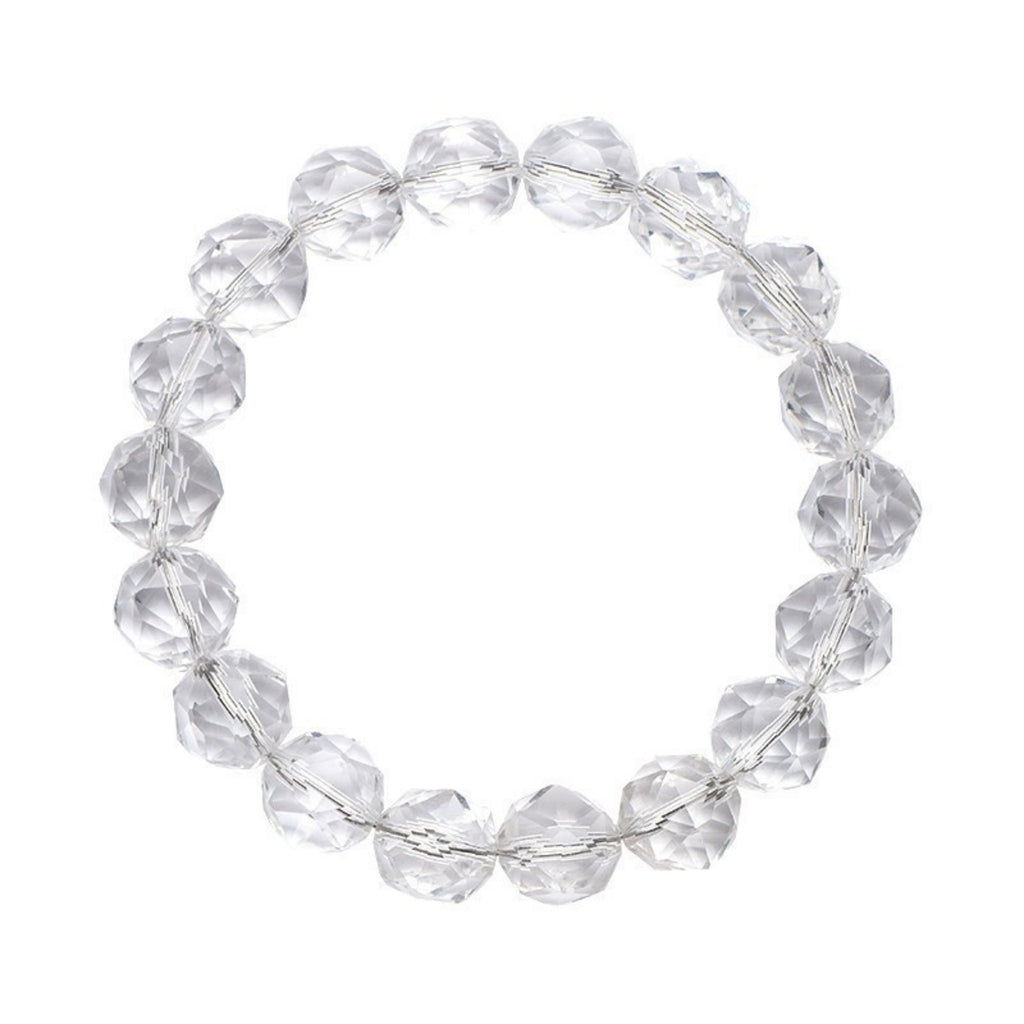 High-Vibration Diamond-Cut Quartz Bracelet | Energy Amplifier, Meditation Focus, Spiritual Clarity Stone