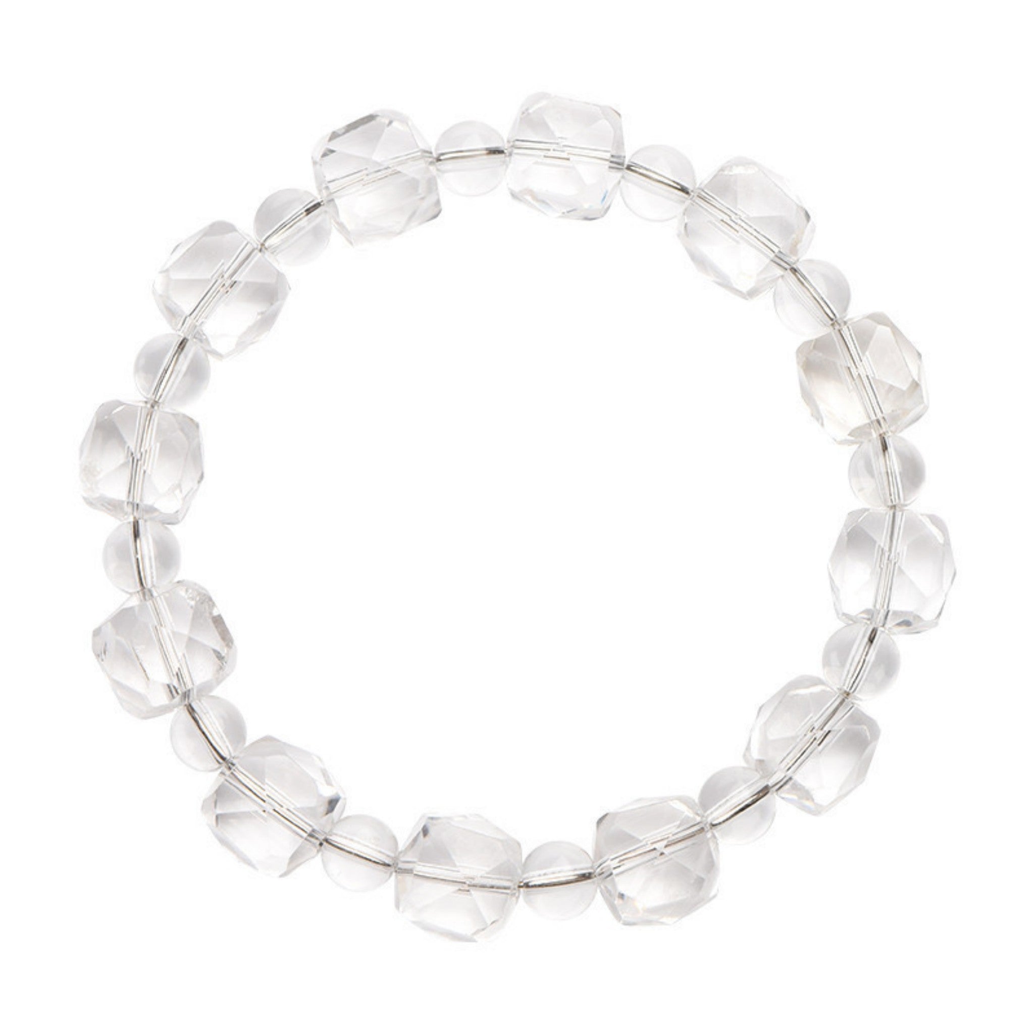 Healing Sugar Cube Clear Quartz Bracelet | Chakra Alignment, Meditation Aid, Emotional Balance Stone
