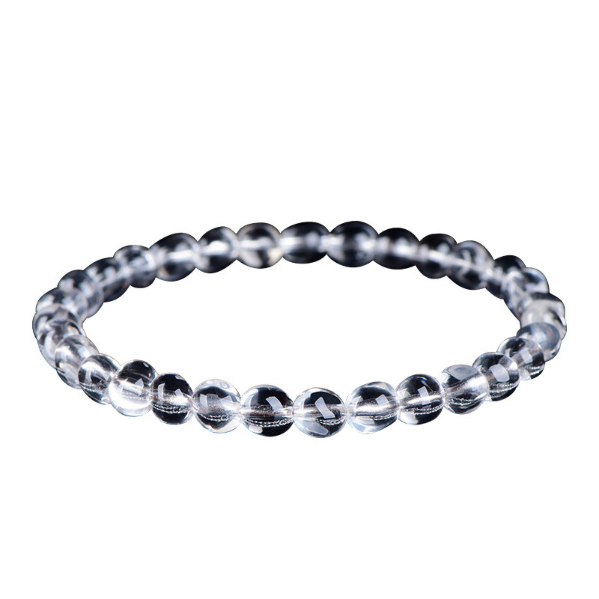 Healing Energy Clear Quartz Egg Bracelet | Chakra Balancing, Stress Relief, Natural Serenity
