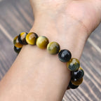 Stone of Courage: Natural Blue & Gold Tiger Eye for Balance