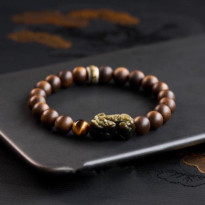 Agarwood Pixiu bracelet for 14–15 cm wrist
