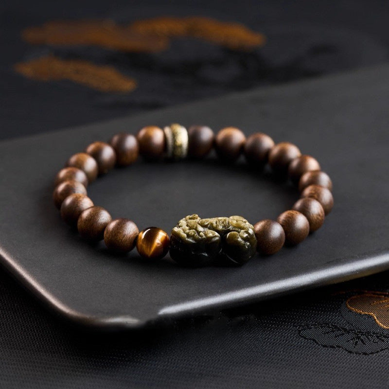 Agarwood Pixiu bracelet for 16–17 cm wrist