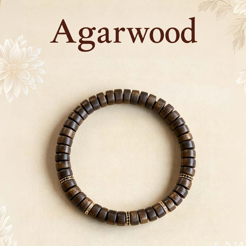 Full agarwood tablet bead bracelet arrangement