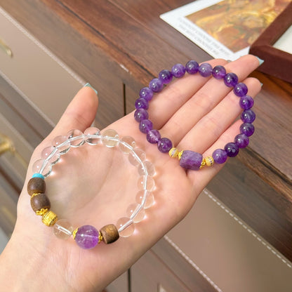 Two bracelet designs shown on hand