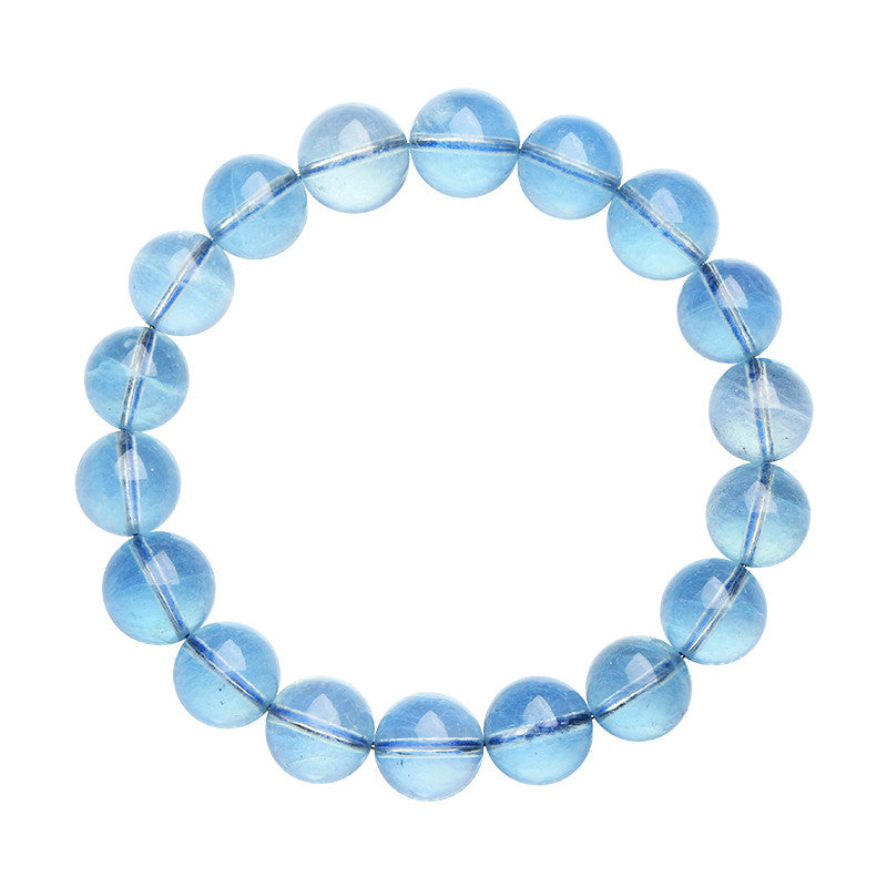 Aquamarine bracelet showing natural color and inclusions