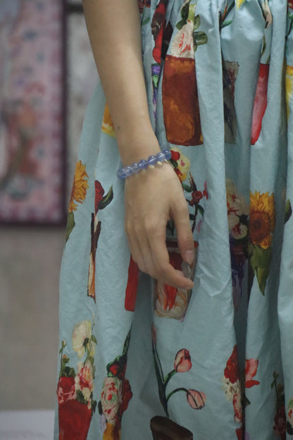 Aquamarine bracelet shown on a wrist
