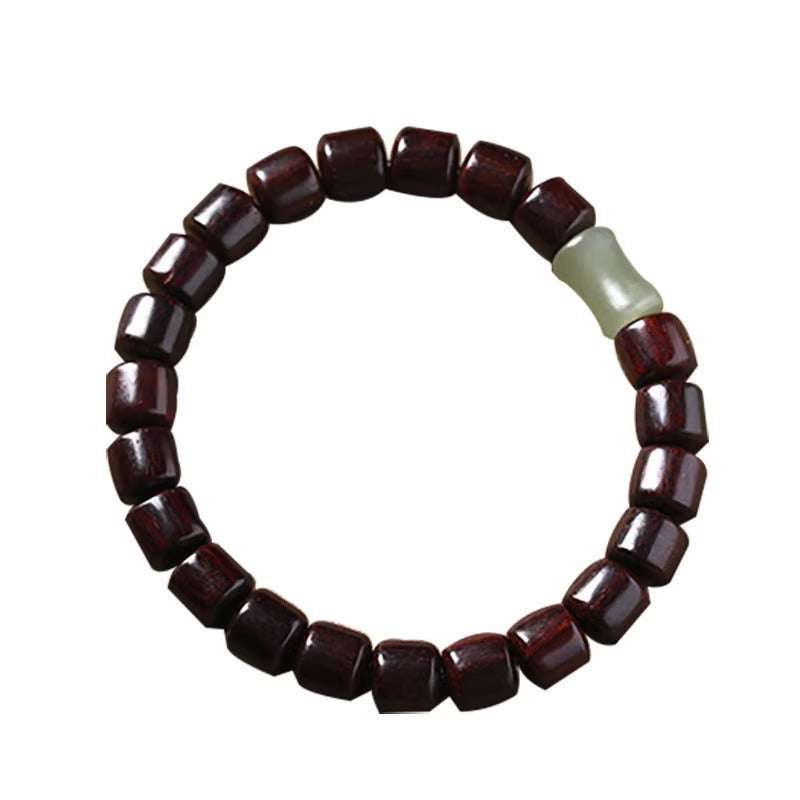Complete barrel bead bracelet viewed from above
