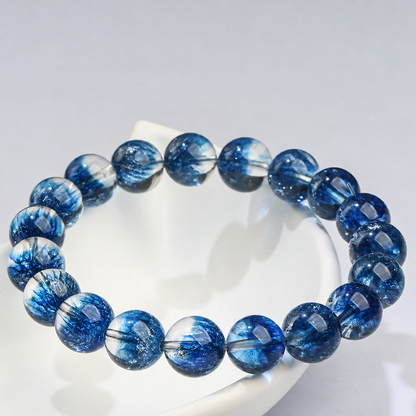 Blue inclusion bead bracelet – alternate view