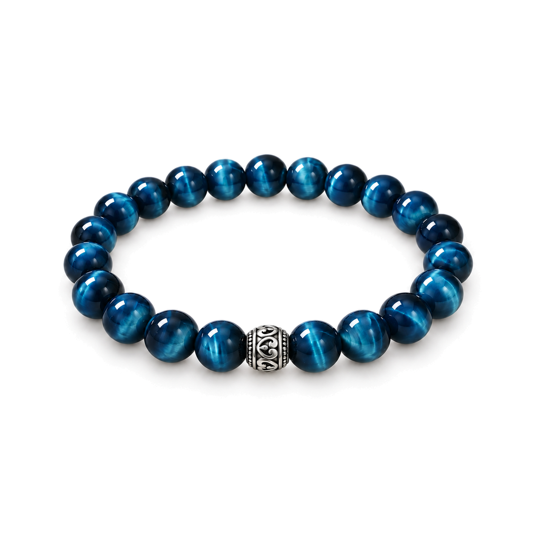 Natural Blue Tiger Eye Bracelet – 8mm – standardized main view