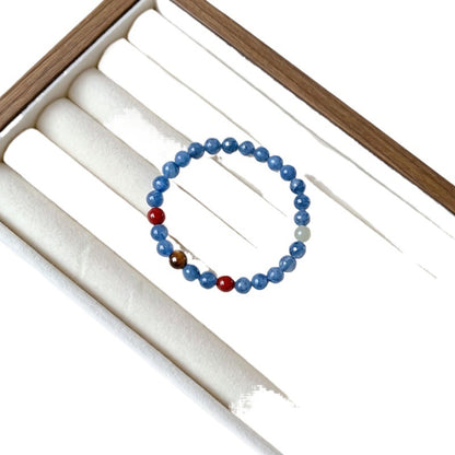 Complete blue kyanite bracelet with contrasting accent beads