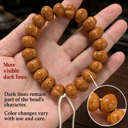 Corgi — More Dark Lines walnut bead bracelet, 15 mm+