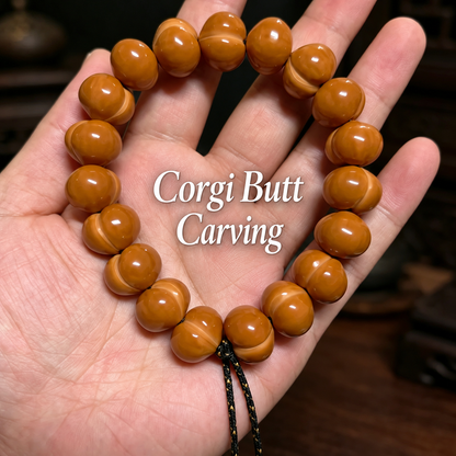 Carved walnut bead bracelet, source product view 1