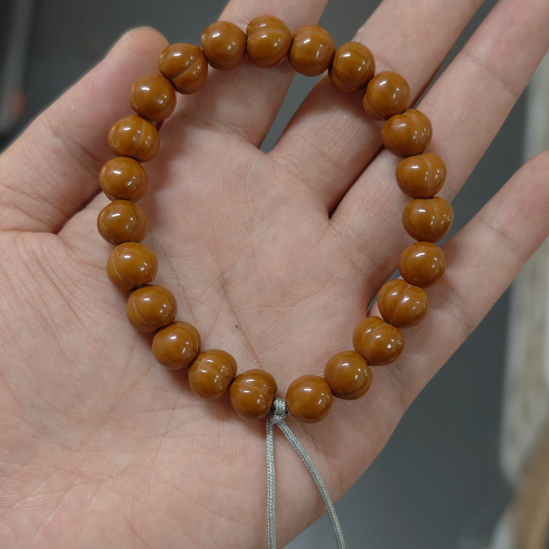 Carved walnut bead bracelet, source product view 6