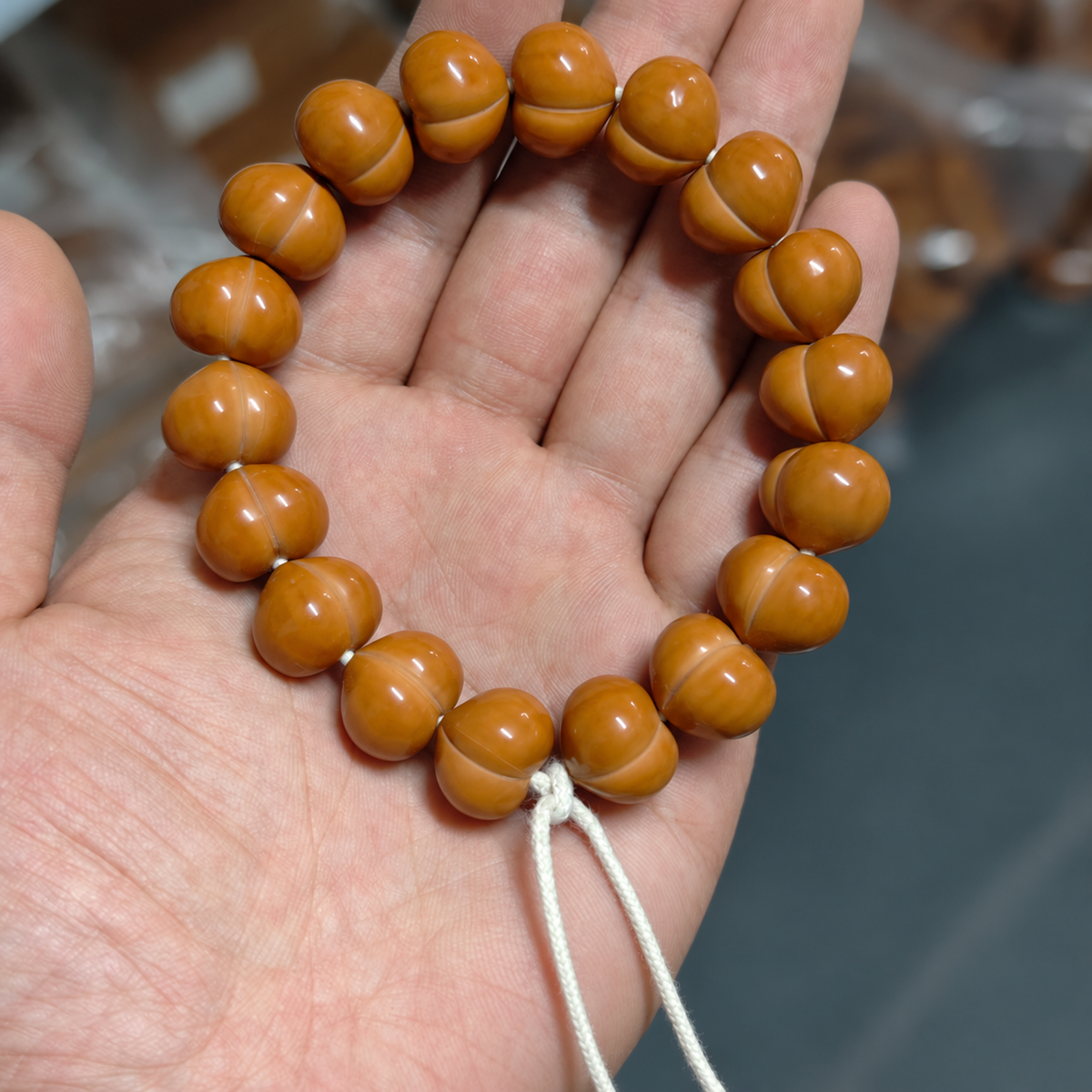 Carved walnut bead bracelet, source product view 14