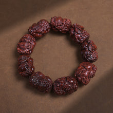 Zitan Wood Pixiu Holding a Ball