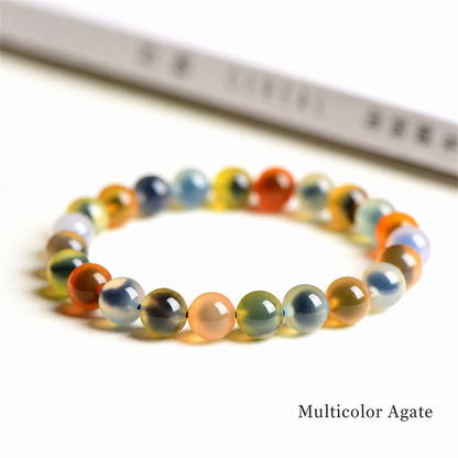 Multicolor agate bead bracelet