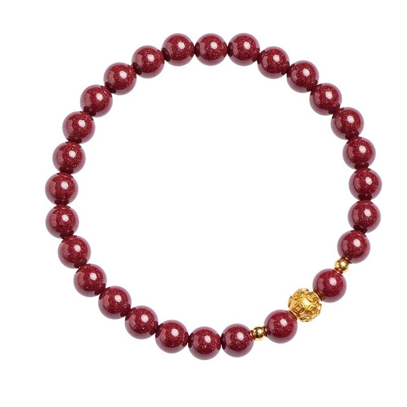 Cinnabar coin bead bracelet – alternate view