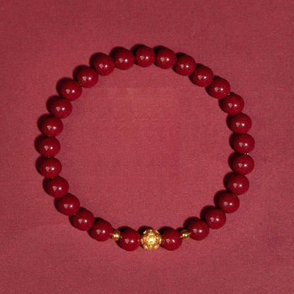 Cinnabar coin bead bracelet – alternate view