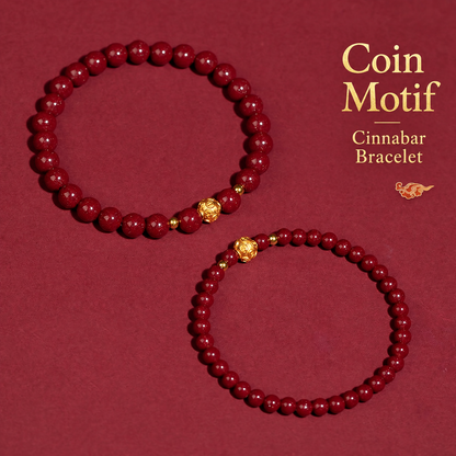 Cinnabar coin bead bracelet – original comparison view