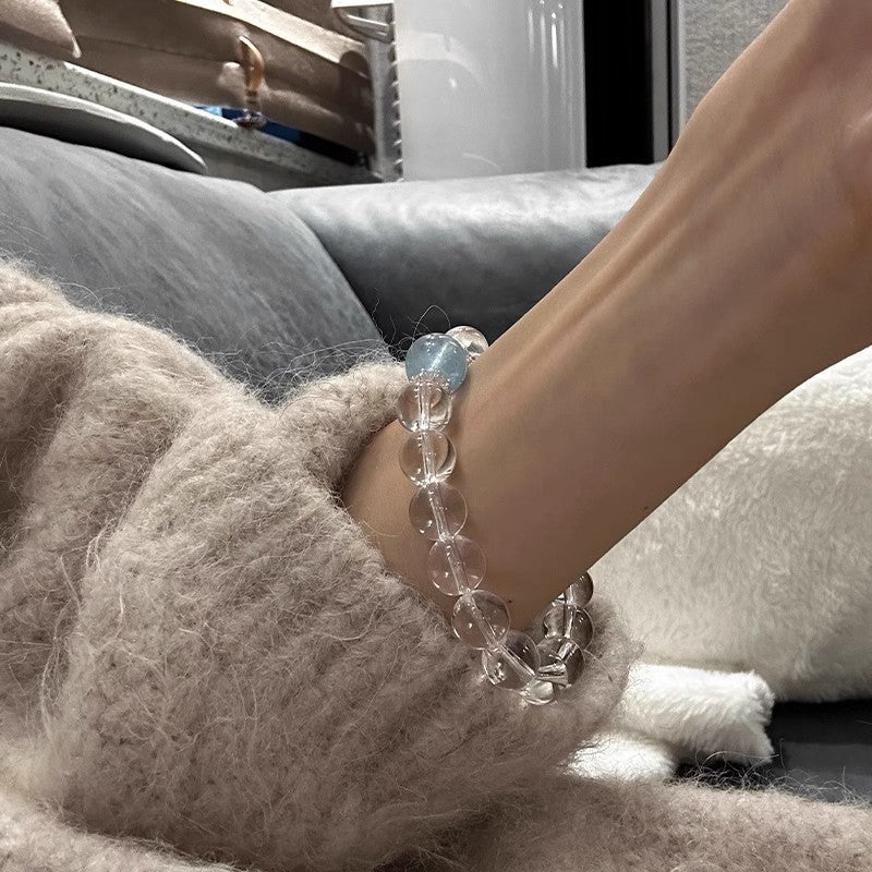 Clear quartz and aquamarine bracelet original product photograph 3
