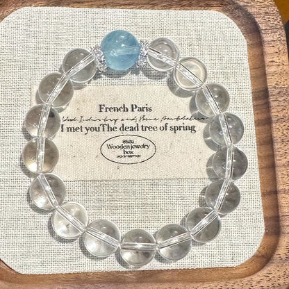 Clear quartz and aquamarine bracelet original product photograph 6