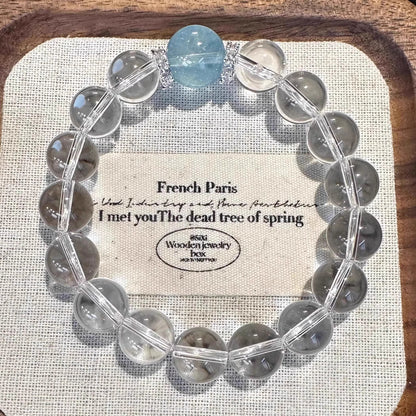 Clear quartz and aquamarine bracelet original product photograph 7