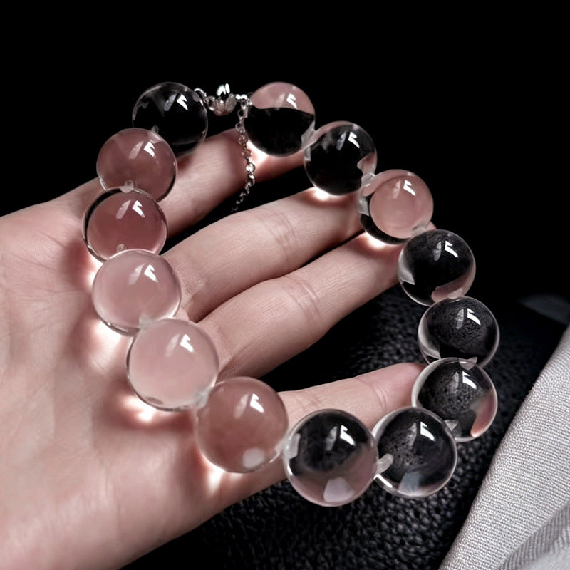 Clear quartz bubble bead bracelet, original product view 4