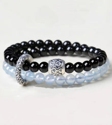 Obsidian & Aquamarine