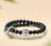 Obsidian & Clear Beads