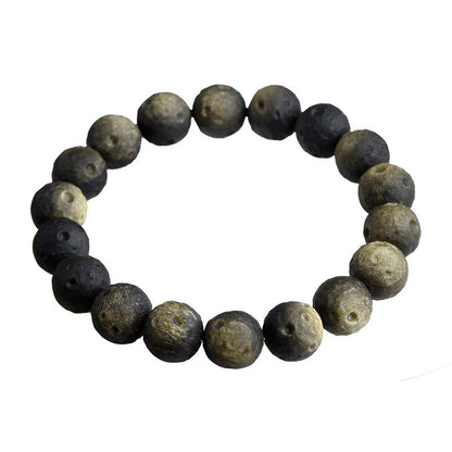 Crater-textured obsidian bracelet original gold sheen photograph