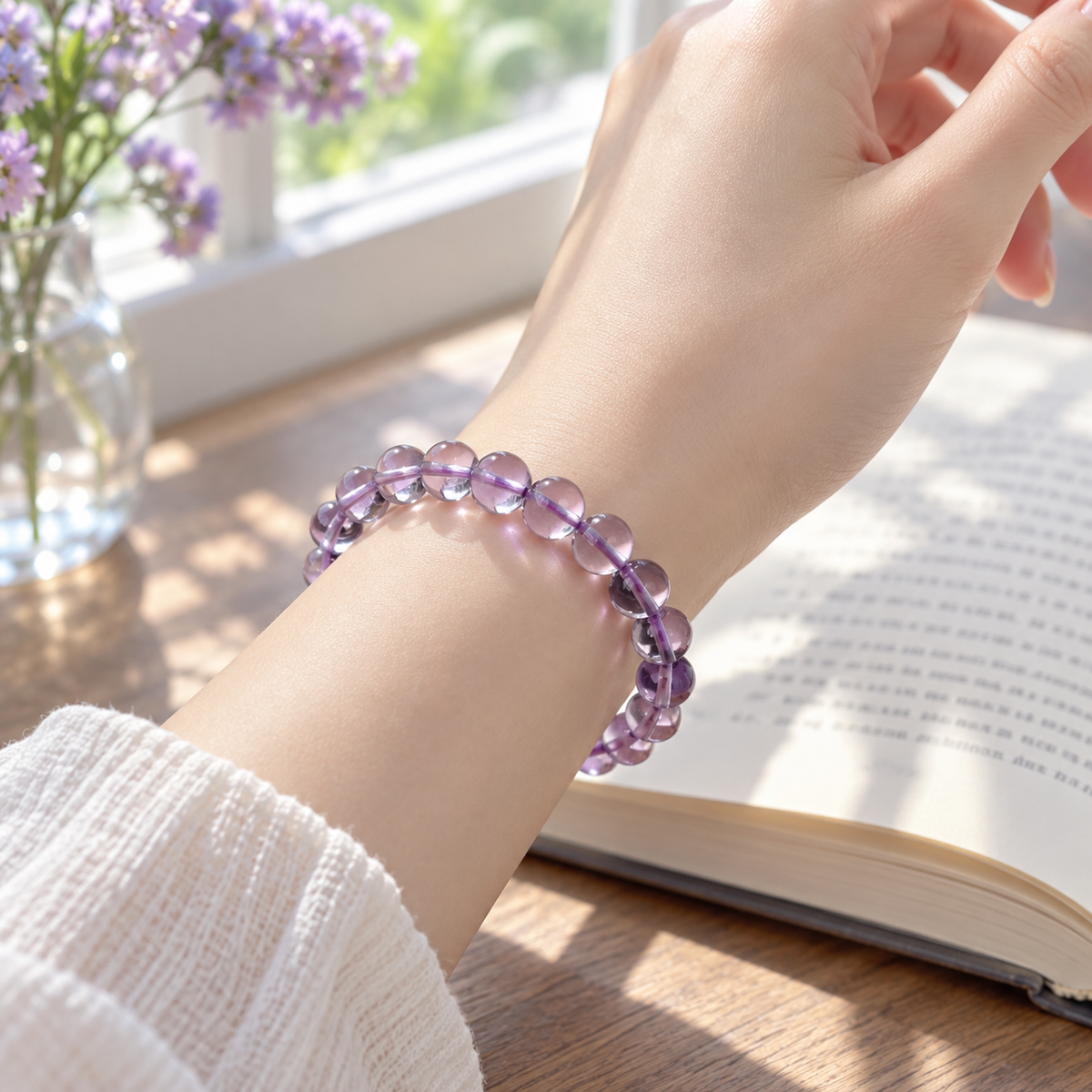 7A higher-clarity light amethyst — wearing view 3