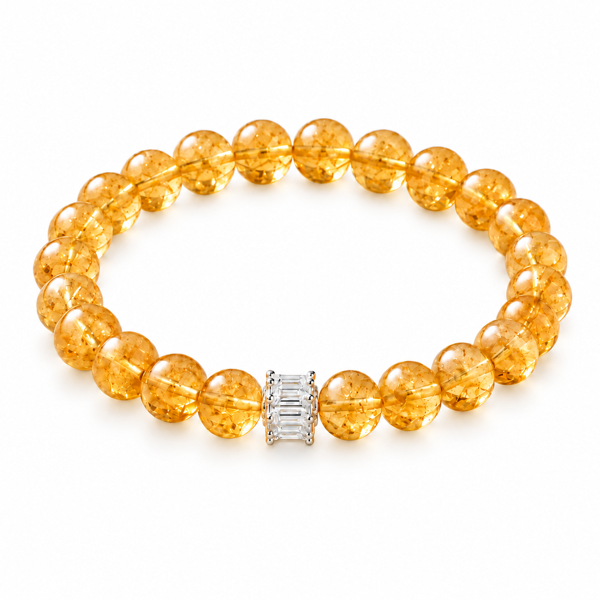 Natural citrine bracelet 10mm — white background hero