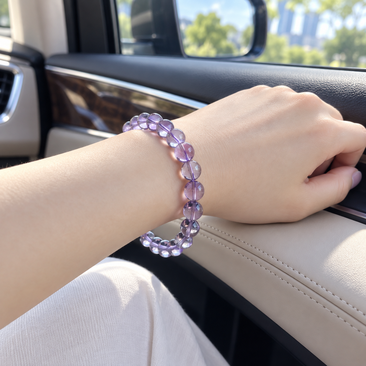 7A higher-clarity light amethyst — wearing view 2