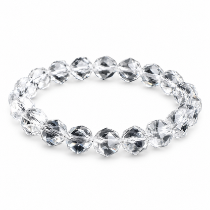 Natural Faceted Clear Quartz Bracelet – 7–8mm
