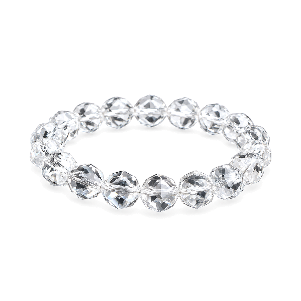 Natural faceted clear quartz bracelet — standardized main view
