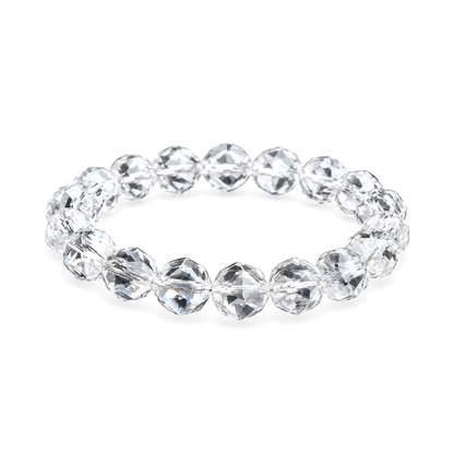 Natural faceted clear quartz bracelet — standardized main view